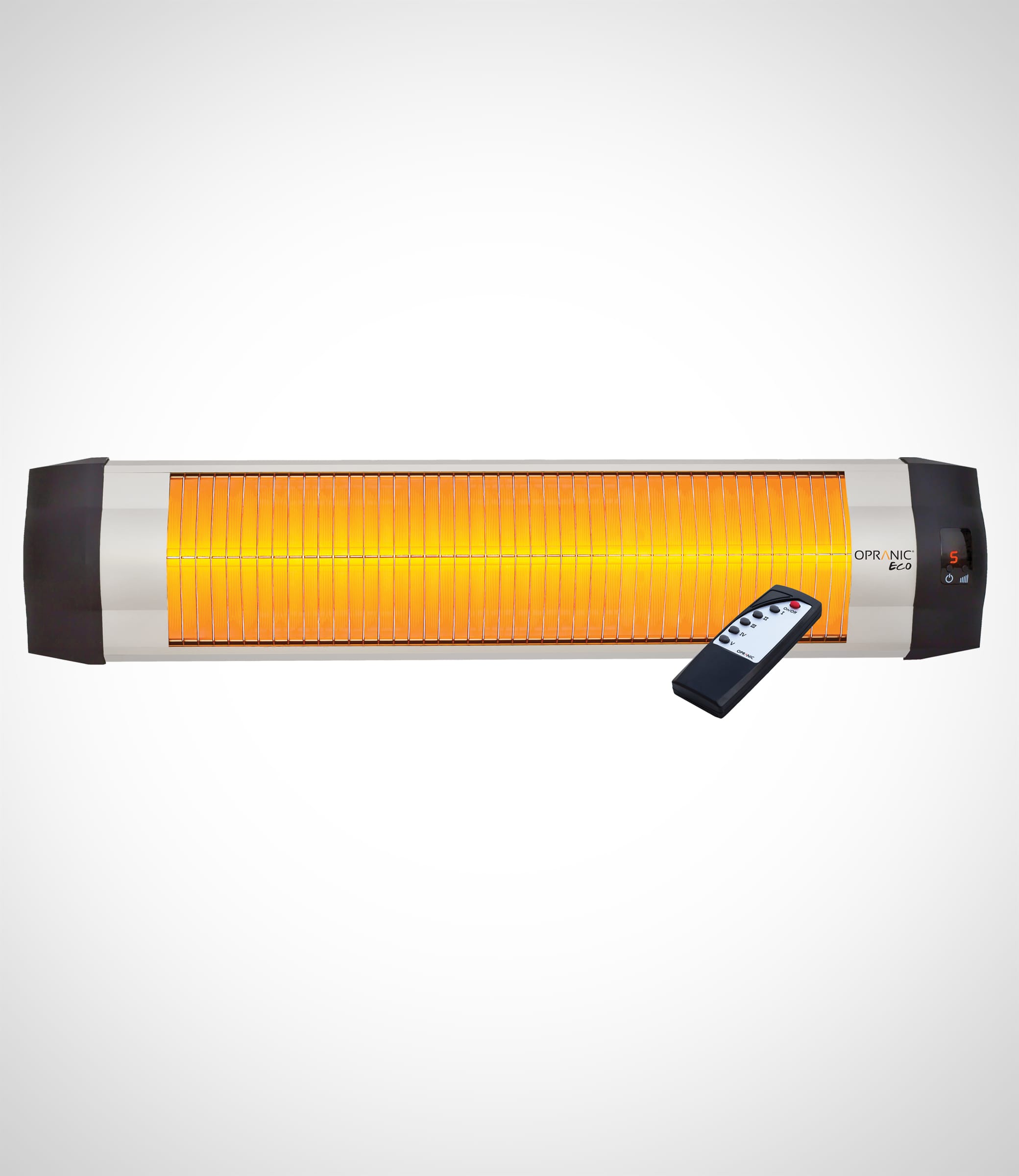 OPRANIC ECO23R, Wand-Terrassenheizer, 2300W, Fernbedienung, IP34, Silber