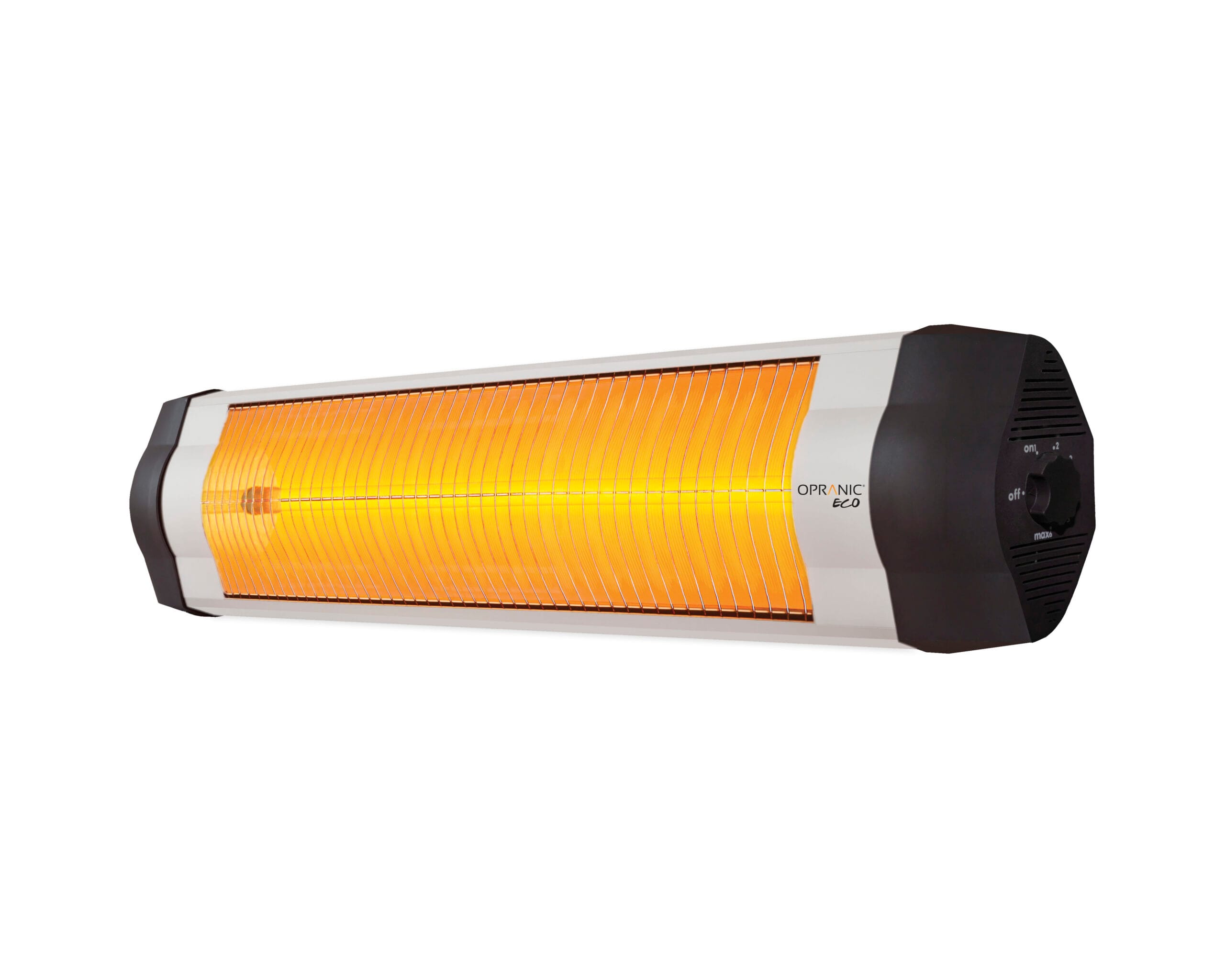 OPRANIC ECO14T, Wand-Terrassenheizstrahler, 1400 W, Thermostat, IP34, Silber