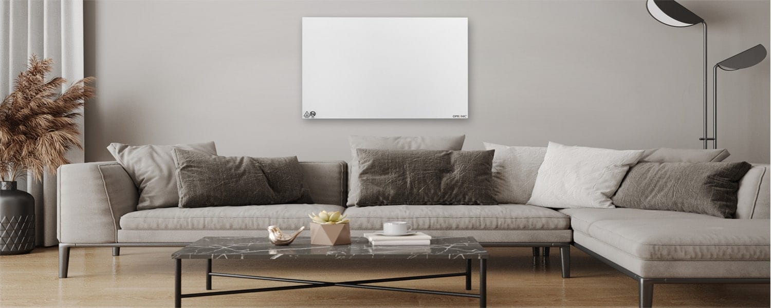 Opranic P5H900 panelvärmare i vardagsrumsmiljö