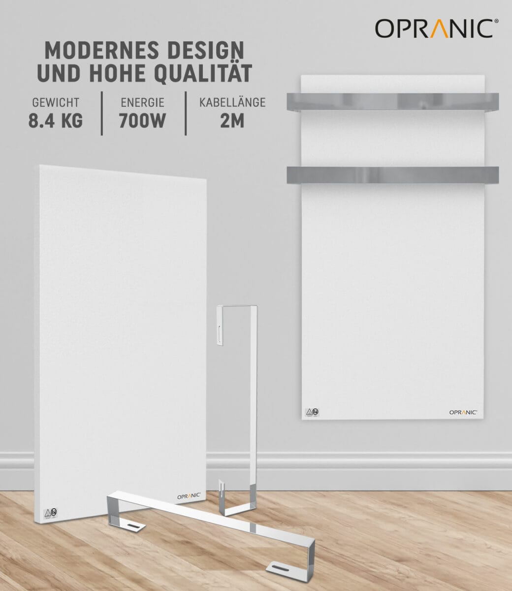 Opranic Infrarot-Paneelheizung mit Handtuchhalter P5 Serie