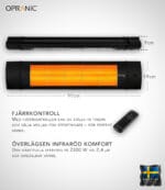 Opranic PRO V70 fjärrkontroll väggvärmare